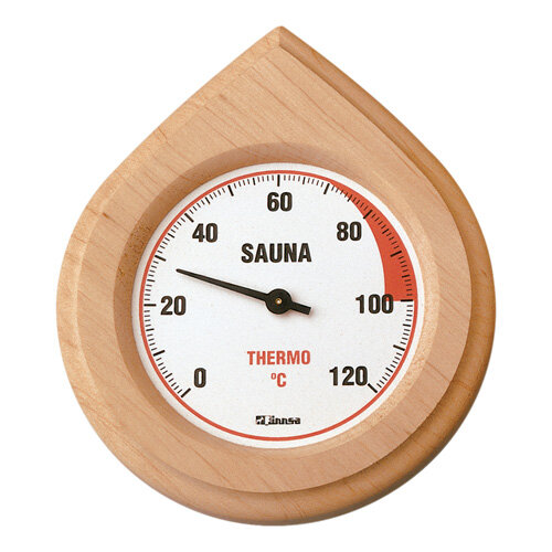 Sauna-Thermometer, Holz Tropfenform